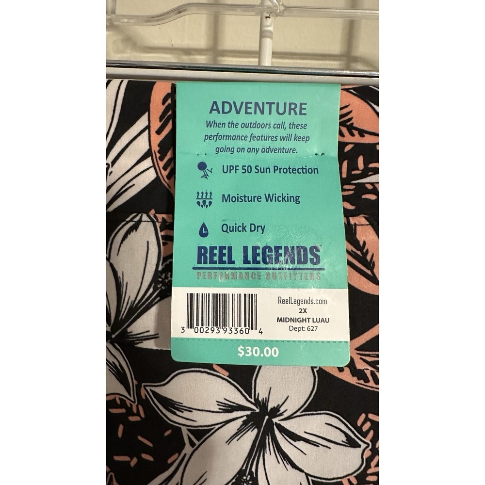 NWT Reel Legends Adventure Women's Fishing Shorts.  Midnight Luau‎  Size 2X - Picture 4 of 5
